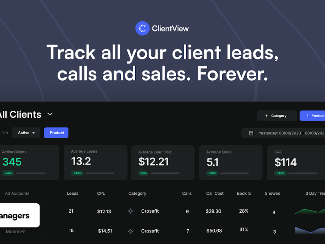 ClientView:All clients, all their metrics, in one place. Updated in ...