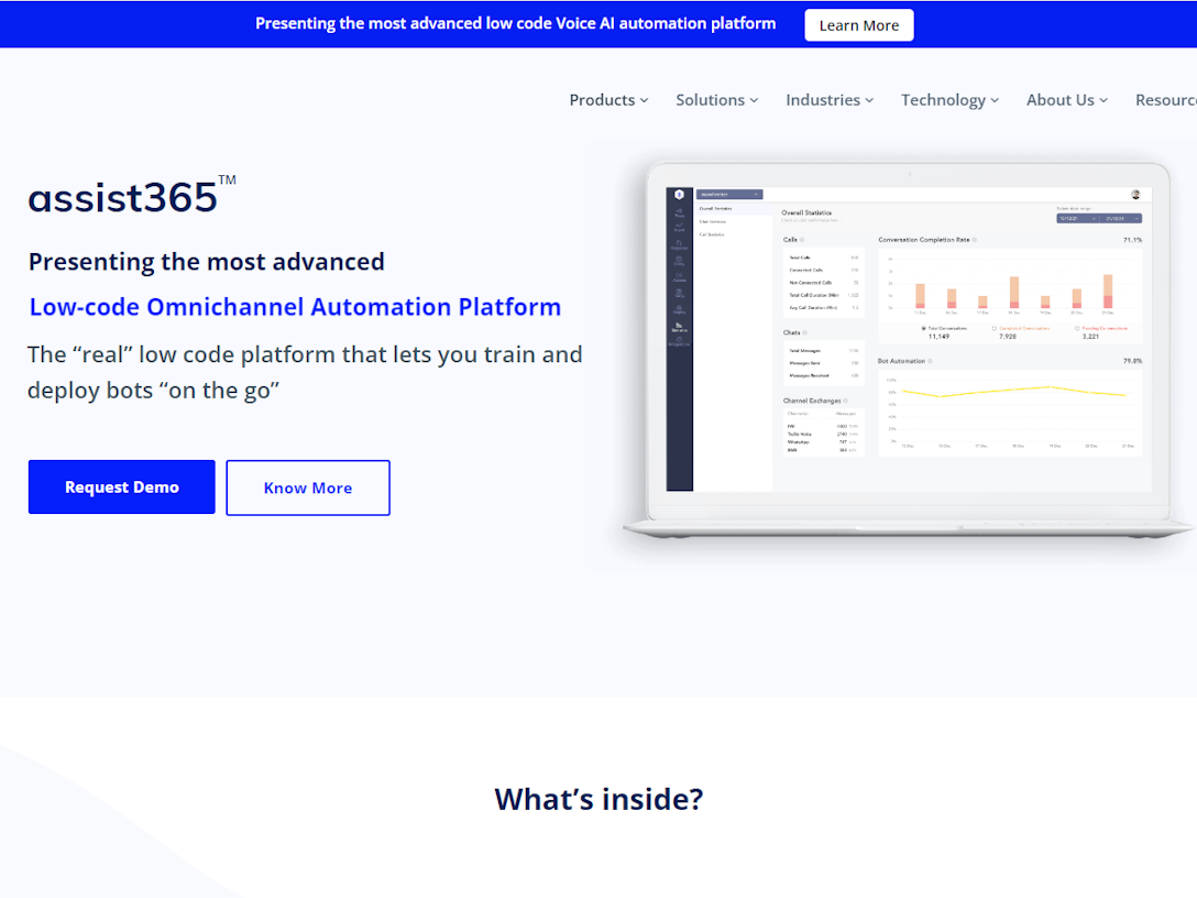 assist365 - Voice AI-led Omnichannel Automation Platform 