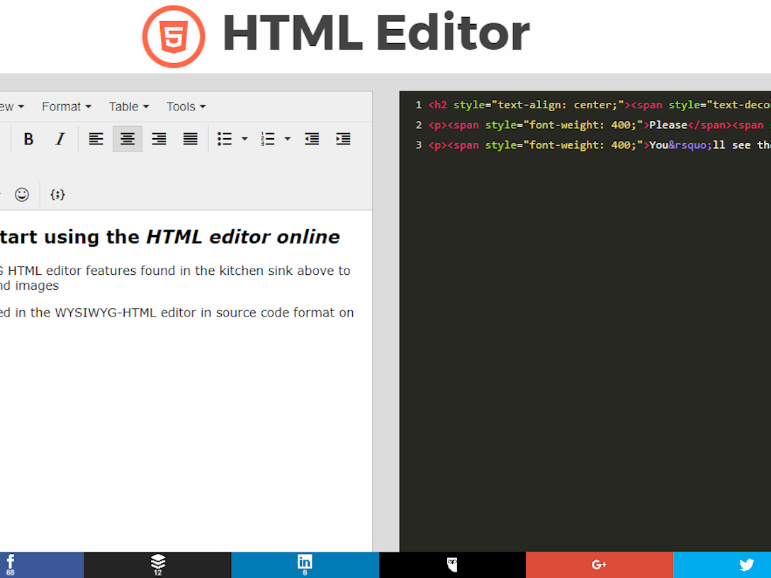 HTML Editor:Simple free cloud-based HTML Editor - Launched.io