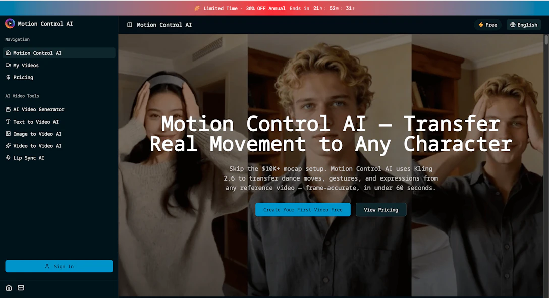 Motion Control AI:Animate Characters from Any Video - Launched.io
