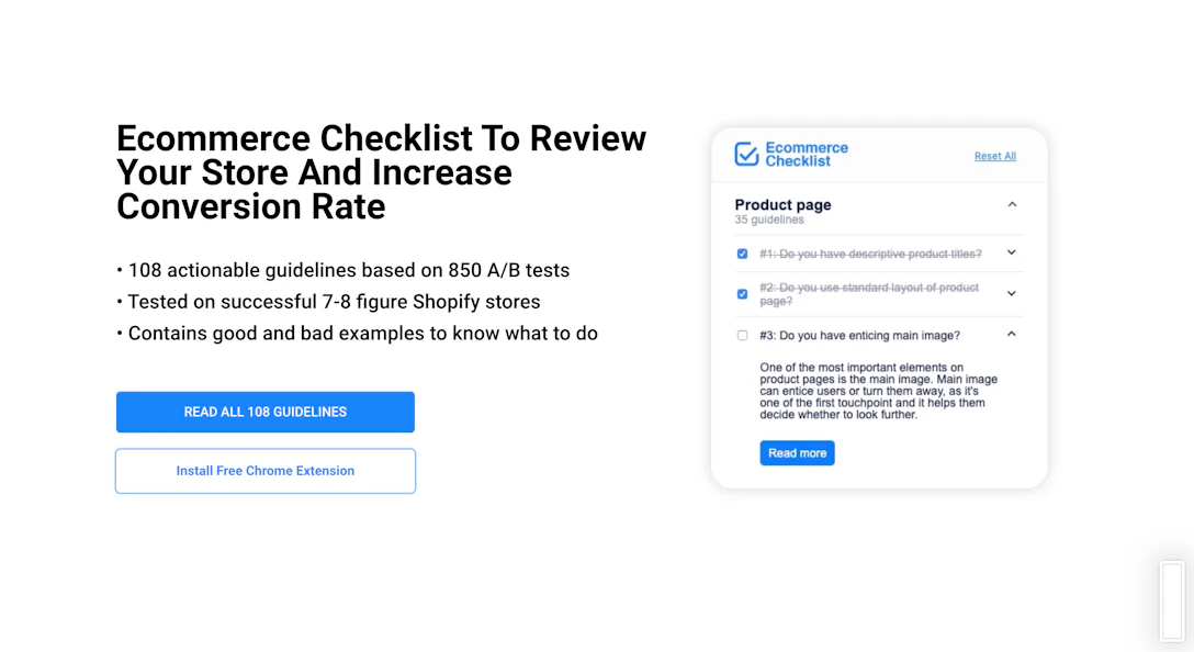 Ecommerce Conversion Checklist:Ecommerce Checklist with 108 actionable ...