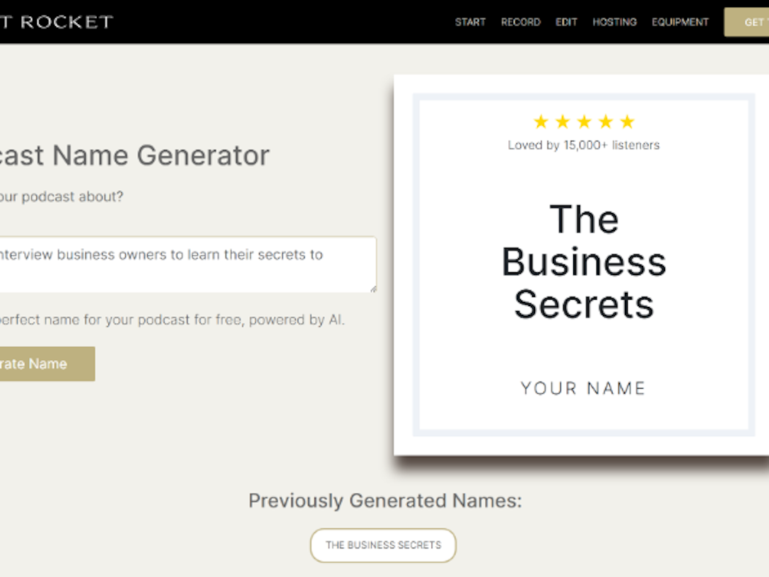 Podcast Name Generator by Podcast Rocket