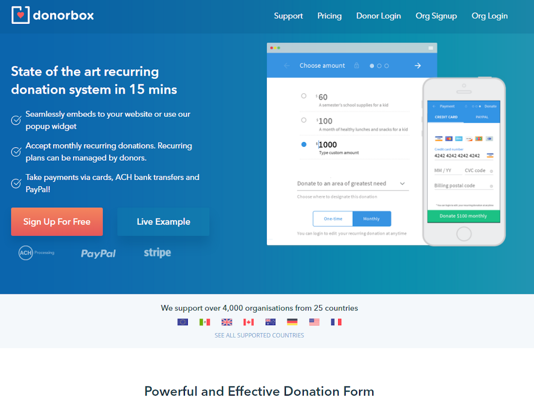 DonorboxDonorbox is a powerful charity fundraising plugin for non